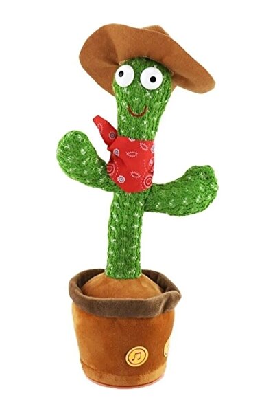 RIDVAN Konuşan Dans Eden Kaktüs Işıklı Saksı Peluş Oyuncak