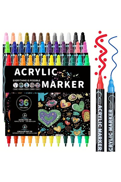 Choice 36 colors Dual Tip Acrylic Pens Markers, Double Tip Premium Acrylic Ma...