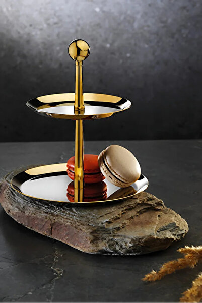 akdenizhome Katlı Sunumluk - 18/10 Paslanmaz Çelik (15x14 cm)