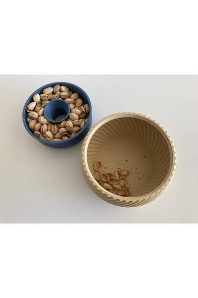 NorthEdge3D وعاء للوجبات الخفيفة مع حجرات - حاوية مزدوجة للفول السوداني والبذ...