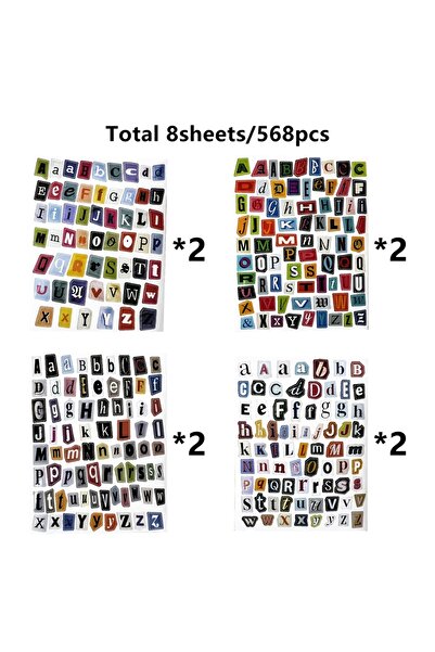 Choice ٨ أوراق، ٤/٨/١٢ ورقة، ملصقات حروف المجلات، ملصقات حروف عتيقة لسجل القص...