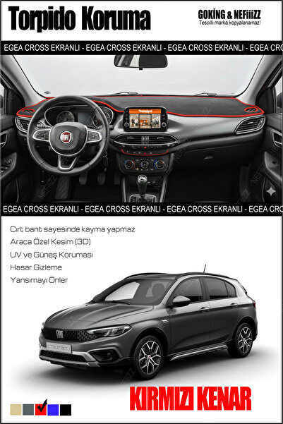 NEFİİİZZ Fiat Egea Cross Torpido Koruyucu Ekranlı Modele Özel 2015 - 2026 Ara...