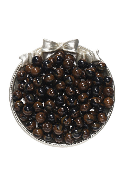 Choice17 8mm x 50pcs Blue brown 20-50pcs/lot Glitter Mitation Cat Eye Round R...