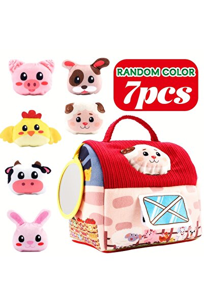 Choice حظيرة مفاجآت للأطفال مع حيوانات مزرعة محشوة، خشخيشة، ألعاب ورقية مجعدة...