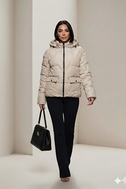 ALFUDO Moda Collection Women's Hooded Short Puffer Jacket