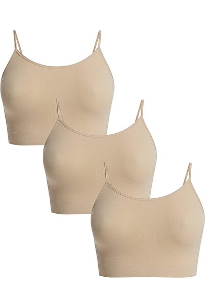 Formeasy Seamless Dikişsiz İnce Askılı Basic Büstiyer Sütyen 3'lü Avantaj Paketi