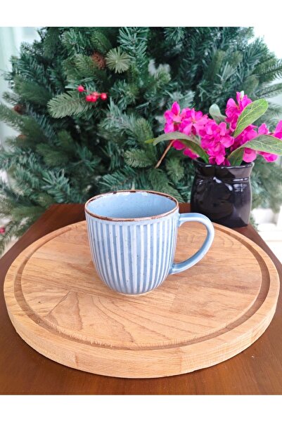 Madame Coco Kleby Naturel Mavi Kupa - 250 ml - 8,5 X8 cm - 1 Adet