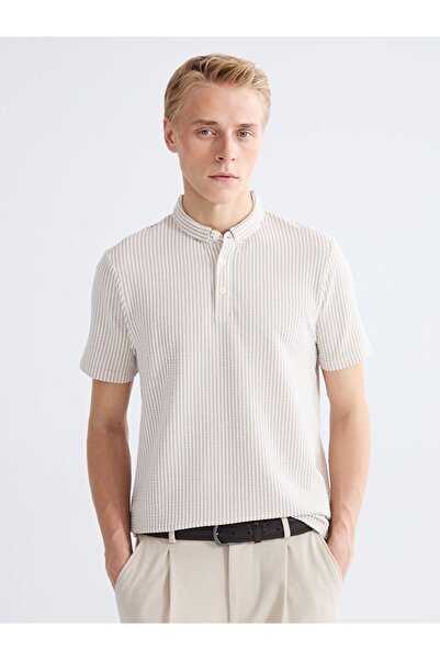 LC Waikiki Lcw Vision Judge Collar Striped Men's T-Shirt