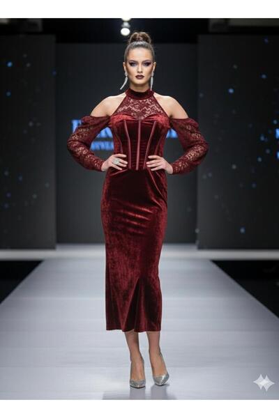 KALDE ستان مخمل على دانتيل انيق وراقي يليق في اطلالتك