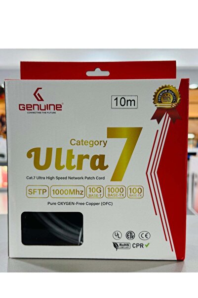 Genuine كابل توصيل شبكة عالي السرعة Ultra 7 Cat7 (كابل بطول 10 أمتار)
