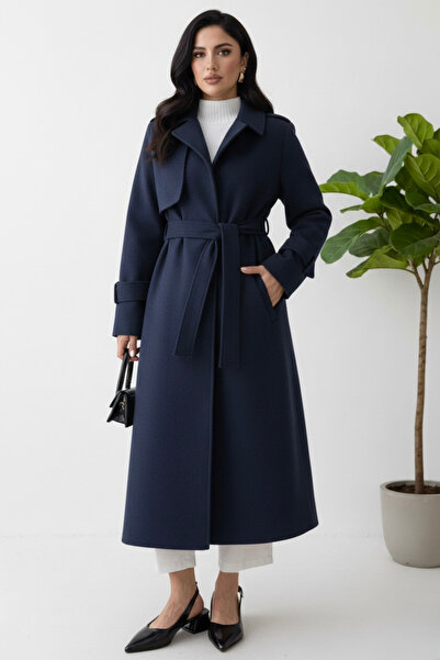 hiramir kadın yeni sezon cep kapaklı kaşe kaban mont