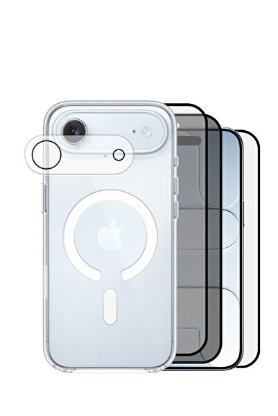 Wtech عبوة أبل آيفون إير 5G 2025 تشابلين 10 في 1 يو+ كريستال كلير كومبو