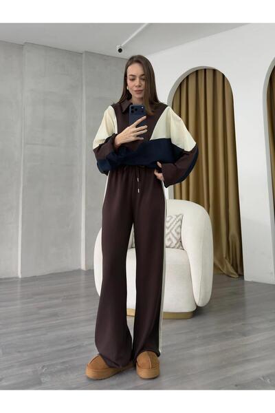 Coral بقطع قماش مخيطة معاً طقم 37024 قهوة