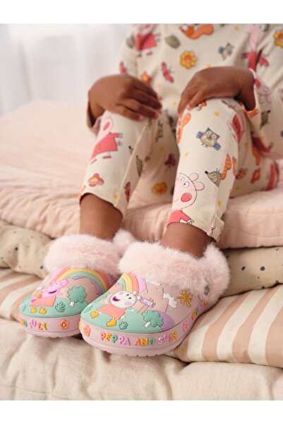 Next Baby Pink Peppa Pig Patterned Lined House Slippers