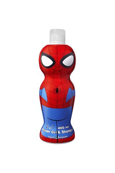 Air-Val Set of 2 x Spiderman Kids Shower Gel and Shampoo, with 1D Figure, 400 ml