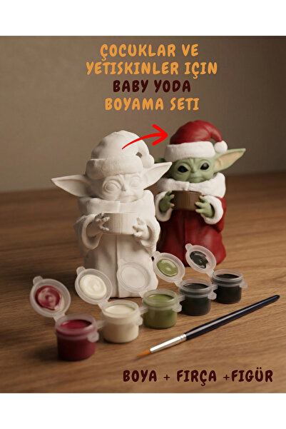IvırZıvırLab Baby Yoda Grogu Boyama Seti – Fırça ve Boyalar Dahil, Çocuk ve Y...