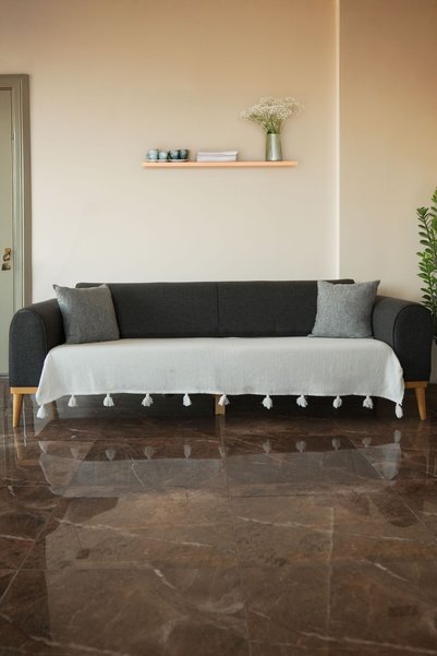 Ascotton Ecru Tufted Sofa Cover 115 X 200 cm Sofa Divan Sofa Bed Armchair Cover