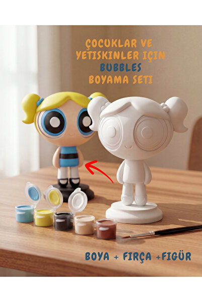 IvırZıvırLab Bubbles Powerpuff Girls Boyama Seti – Fırça ve Boyalar Dahil, Ço...