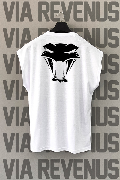 Vordevia Snake Sırt Printed Zero Sleeve 100% Cotton Sports T-Shirt