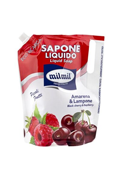 Mil Mil Set of 2 x Eco Liquid Soap Refill, with Raspberry and Bitter Cherries...
