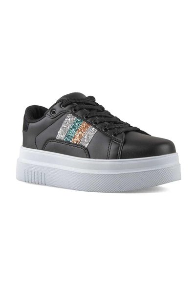 Flet Women's Stylish & Comfortable Thick Sole Sneaker - Colorful Striped Detail Casual Shoes
