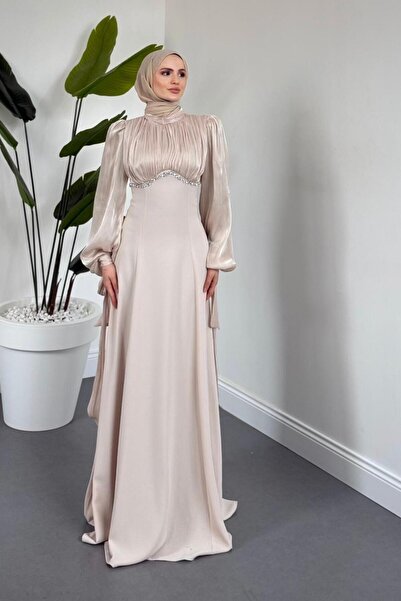 MERVEN AKYÜZ Shabnam Beli Taşlı Abiye Taş