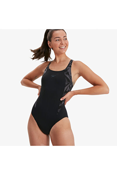 SPEEDO ملابس السباحة النسائية Hyperboom Muscleback باللون الأسود