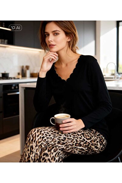 NiCe İç Giyim Set de pijamale pentru femei, din țesătură elastică din bumbac,...