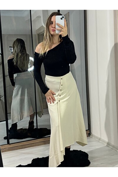 ELA Zr Model Selanik Buttoned Front Long Skirt