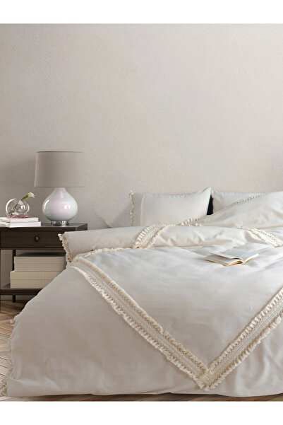 NDC HOME Комплект двойна завивка за завивка с шарка на баклава от сурово лене...