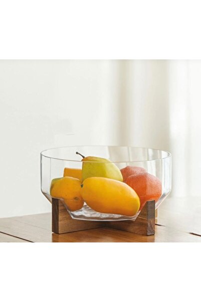 AROW Akasya Stantlı Cam Salata Sunum Kasesi 25 Cm