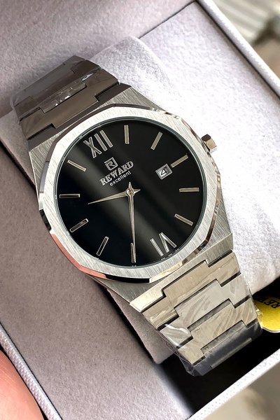 Reward ساعة يد رجالية أصلية بضمان لمدة عامين مع سوار فولاذي وعلبة