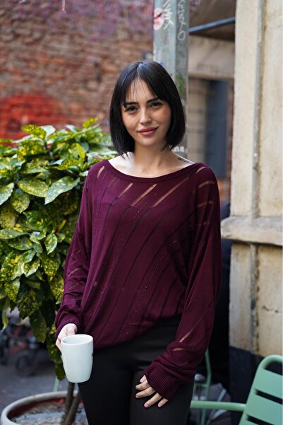 sumoda Women's Knitwear Sweater Soft Texture Viscose Yarn Wide Neckline