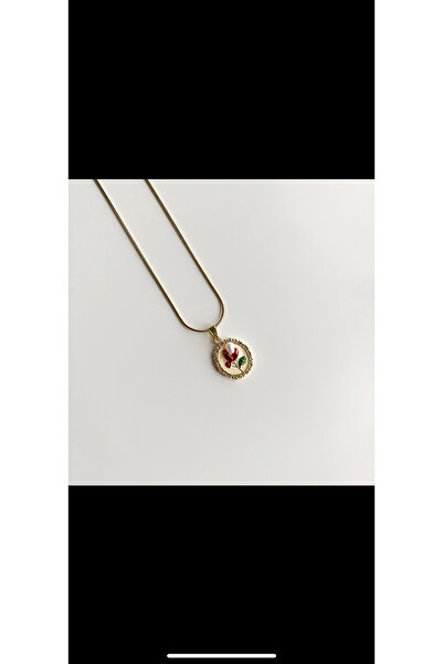 euphoria Çelik çiçekli kolye