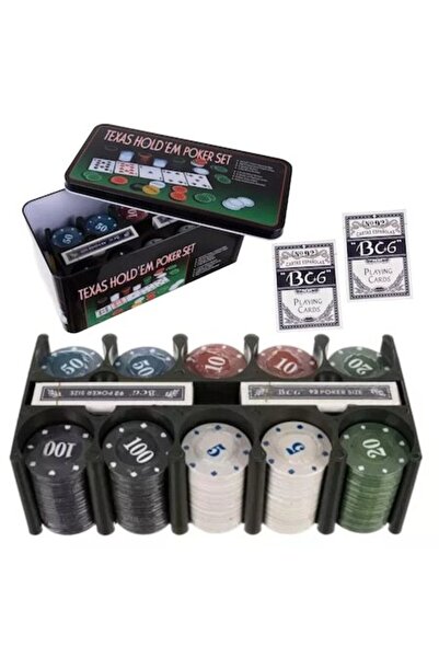 OEM Poker Set, Malatec, 200 Chips, Playing Cards, Metal Box