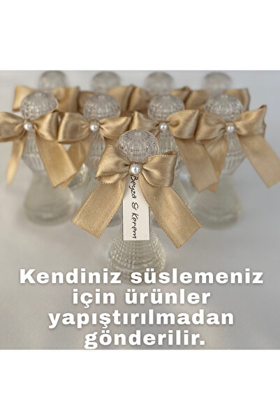 Pearl Star (60 ADET) Kendin Süsle Modeli|Pırlanta Boş Kolonya Şişesi 50cc(Bej...