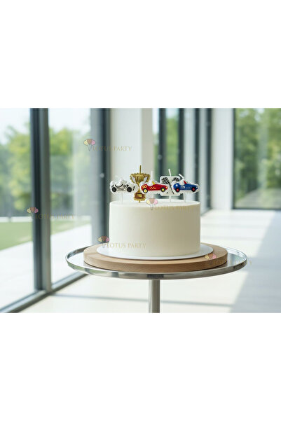 LOTUS PARTY Yarış Temalı Mum - Yarış arabaları Temalı Doğum Günü Mumu Arabalı...