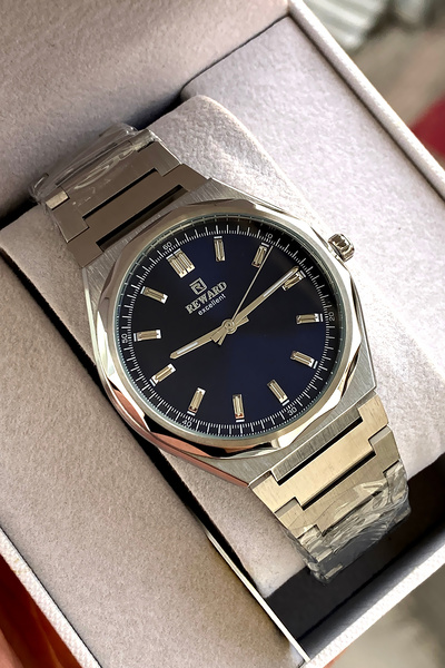 Reward ساعة يد رجالية أصلية بضمان لمدة عامين مع سوار فولاذي وعلبة