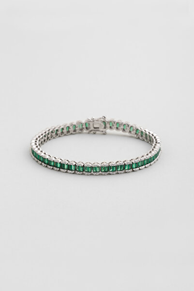 So CHIC... Zümrüt Yolu 18 Ayar Beyaz Altın Kaplama Gümüş Bileklik