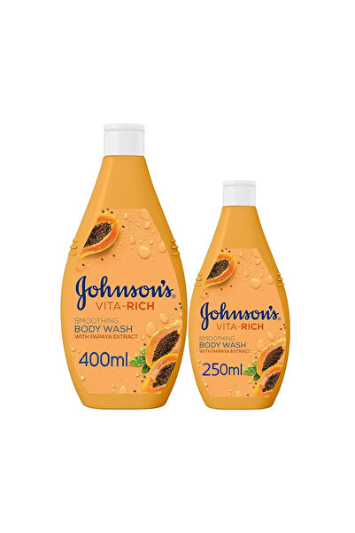 Johnson's غسول الجسم جونسون فيتا ريتش المنعم بخلاصة البابايا - 400 مل + 250 مل