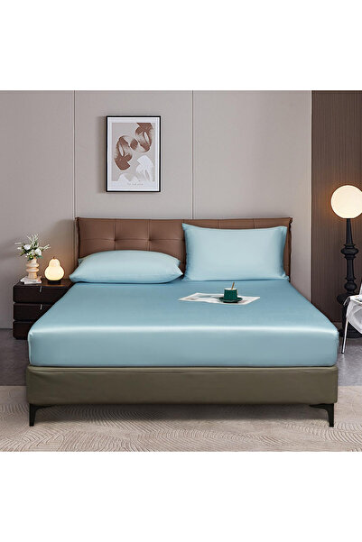 OEM Blue bed sheet, with elastic, 180x200 cm + base height 25-30 cm