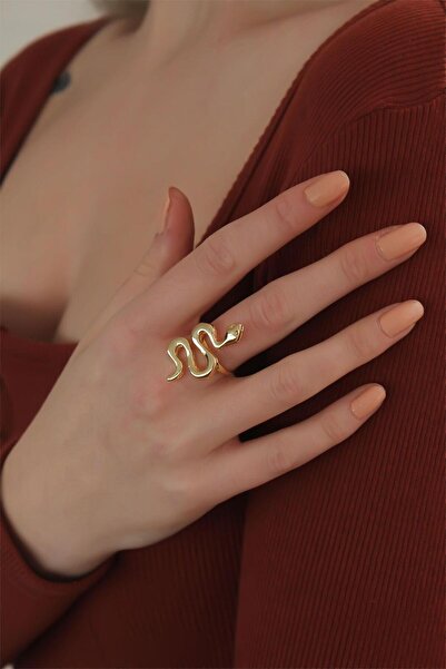 Inure Jewelry Adjustable Gold Color Snake Ring