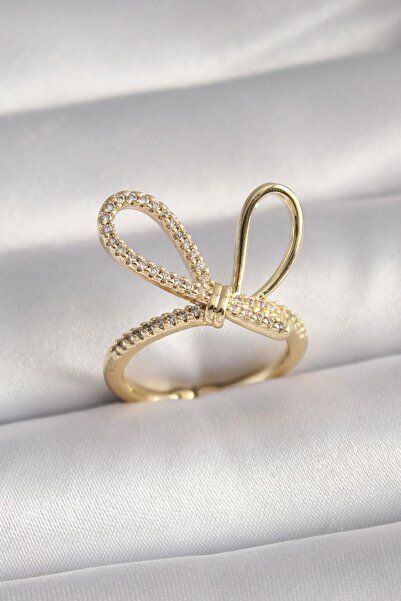 Inure Jewelry Gold Color Zircon Stone Knot Model Women's Ring