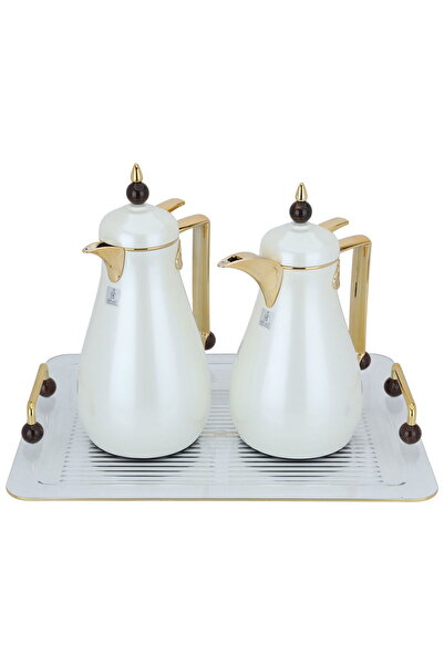 Generic طقم ترمس كريستال من معرض السيف، سعة 1/0.7 لتر، توفاريا، وعاء داخلي من...