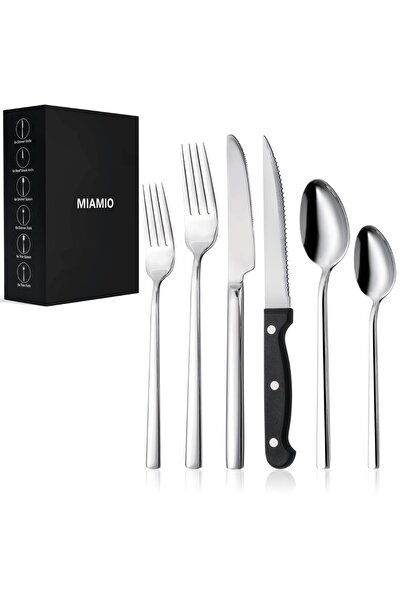 MIAMIO Cutlery Set for 6 People / 36-Piece Cutlery Set with Knife, Fork, Spoo...