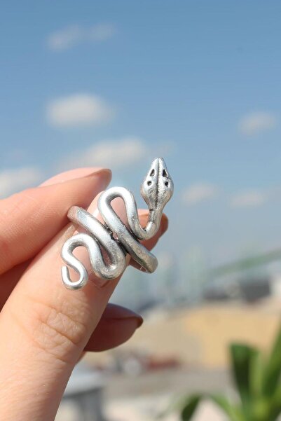 Inure Jewelry Snake Figured Metal Adjustable Antique Ring