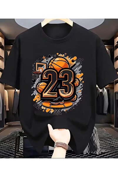 Marco Fresco Tricou NEGRU cu imprimeu baschet pentru bărbați - Tricou sport c...