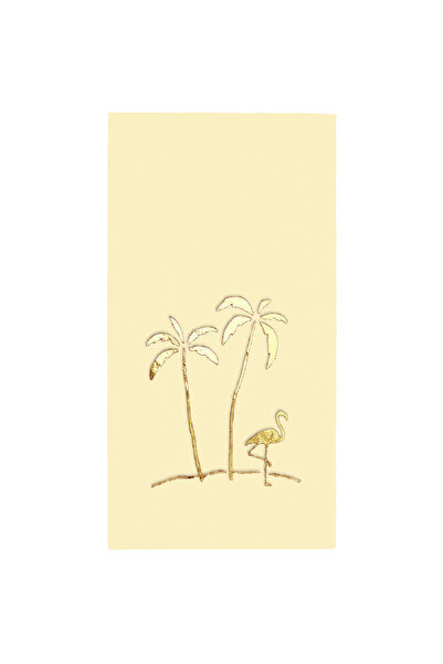 Story 40X40 cm Gold Foil Palm Trees Patterned 16-Piece 1/8 Fold Cream Colored...