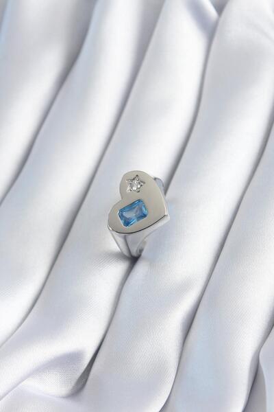 Inure Jewelry Brass Silver Color Heart Model Star Zircon Stone Detail Women's...