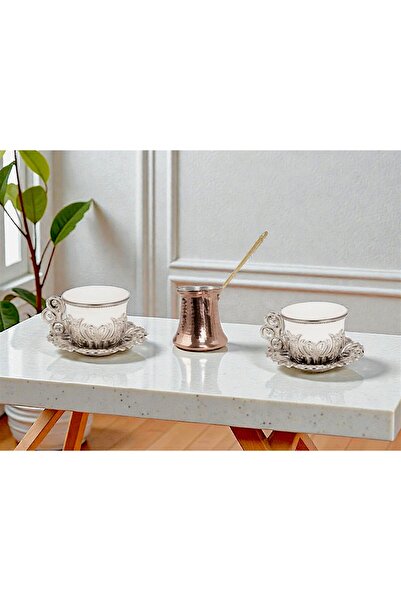 E orient Luxury Turkish Coffee Set with Copper Pot (for 2 People)